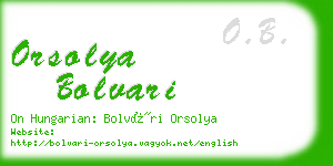 orsolya bolvari business card